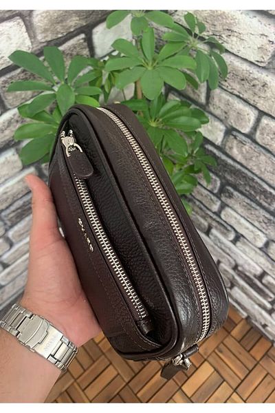 GUARD Genuine Leather Brown Combination Handbag