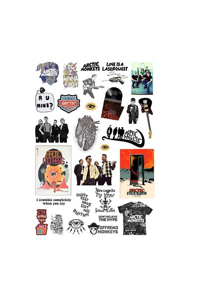 Ororabutik Σετ αυτοκόλλητων Arctic Monkeys 28Pcs Rock - Σετ αυτοκόλλητων Scrapbook Bullet Journal