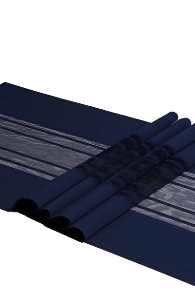 Ef Tasarım Lacivert runner Amerikan Servis Masa Örtüsü 40x140