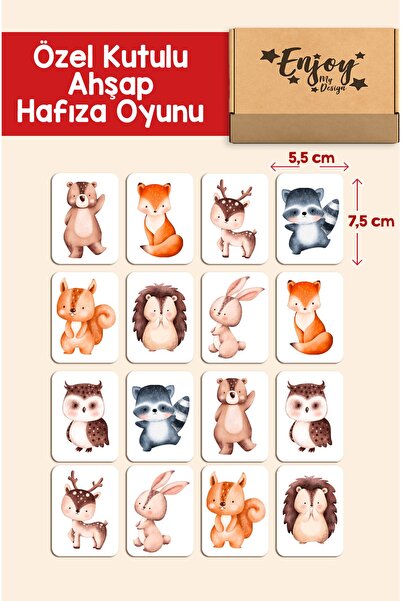 Little One Orman Hayvanları Ahşap Bebek Ve Okul Öncesi Eğitici Zeka Oyunu Seti
