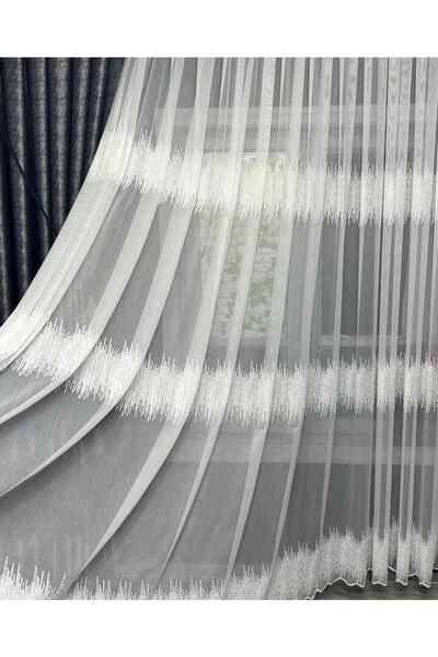 DGNPERDE Tül Perde Sık Pile Keten Tül Perde Damla Model Sık Pile