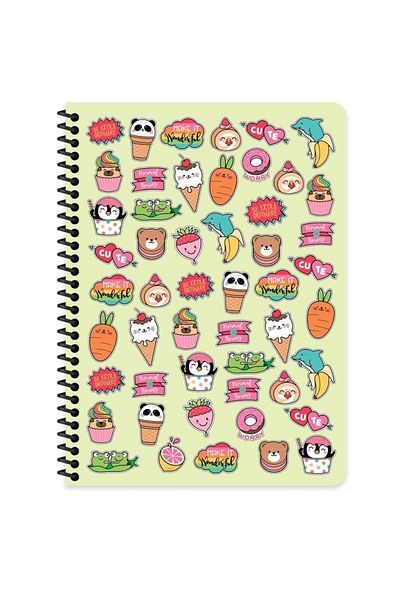 KESKİN COLOR CHECKED 16x22 CM 80 SHEETS PLASTIC COVER WIRE NOTEBOOK 60 GRAM WHITE PAGE