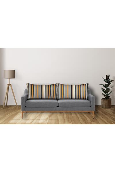 AYPETEKS Spor Çizgili Biyeli Kırlent Kılıfı Sırt Kırlenti Büyük Koltuk Minderi Büyük Boy Kanepe Yastık Kılıfı