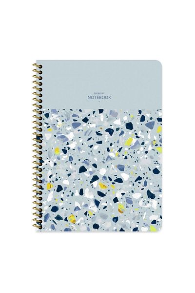 KESKİN COLOR STRIPED 16x22 CM 80 SHEETS PLASTIC COVER WIRE NOTEBOOK 60 GRAM WHITE PAGE TERAZZO