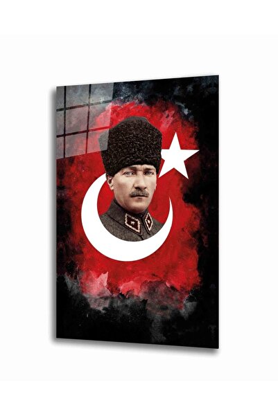 Rosyvien Staklena slika portreta Mustafe Kemala Ataturka, dekoracija zidova z...
