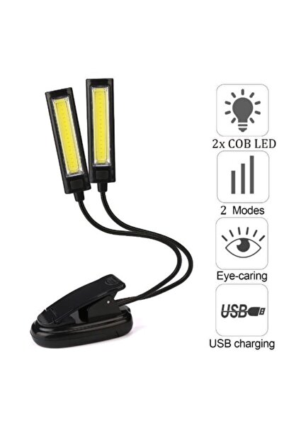 Genel Markalar Kitap Okuma Ders Çalışma Lambası Çift Başlı Usb Ve Pilli 3 Fon...