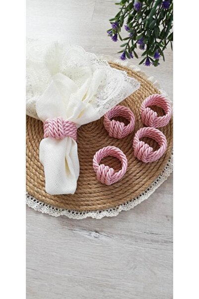 CWolf Pink Cord 6-Piece Napkin Ring Ring