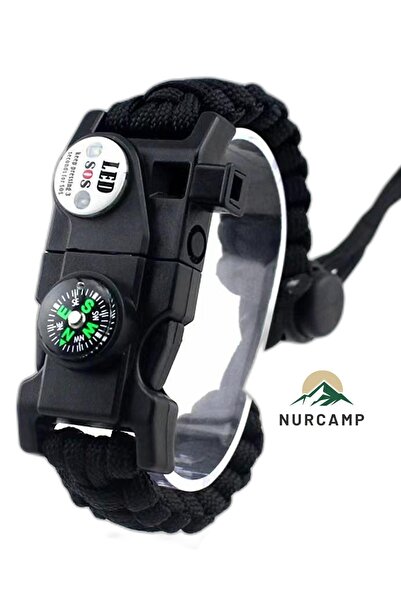 Nurcamp Paracord Kamp Bileklik Hayatta Kalma Bilekliği