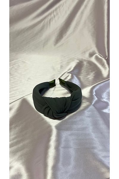 MegssStore Корона/лента за глава с възли в цвят каки от креп