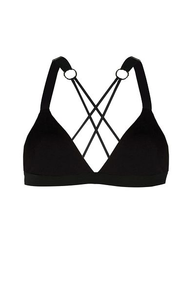 Simi Underwear Γυναικείο μαύρο βαμβακερό σουτιέν Loretta με σπορ λεπτομέρεια Bralet