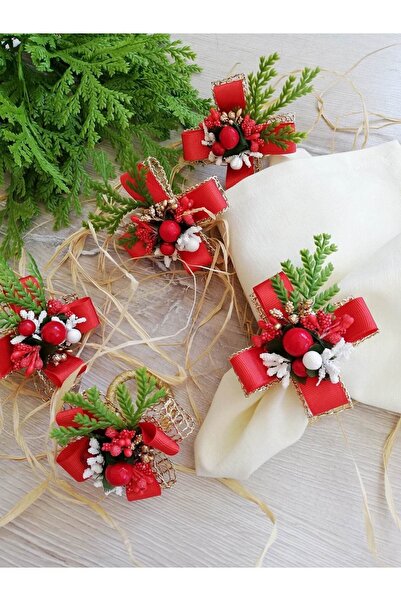 CWolf Yılbaşı 4'lü Çam Dalı Kokina Peçete Yüzüğü