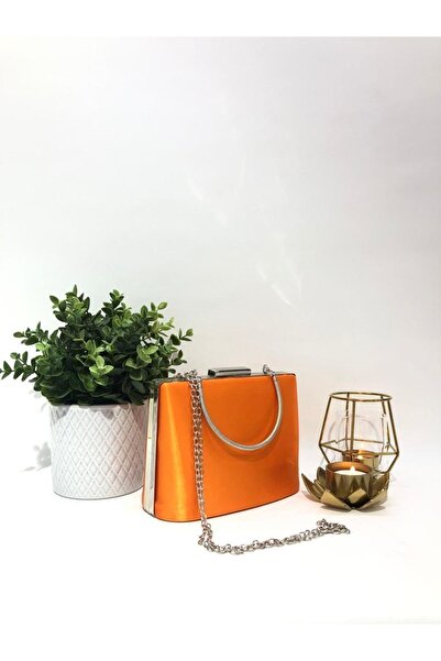 womenacs Culoare Portocaliu Tesatura Satin Rochie De Seara De Dama Pocheta Po...