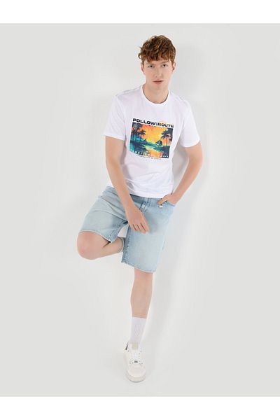Colin's Tricou alb pentru bărbați - mâneci