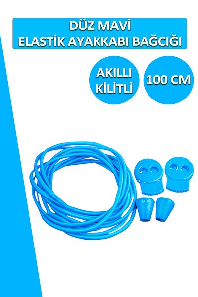 Dopar Lucky Blue Elastic Flat Shoelaces Smart Locking Laces 100 Cm