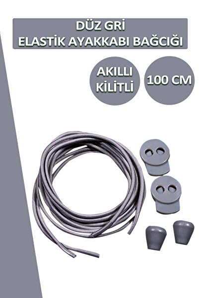 Dopar Lucky Gray Elastic Flat Shoelaces Smart Locking Laces 100 Cm