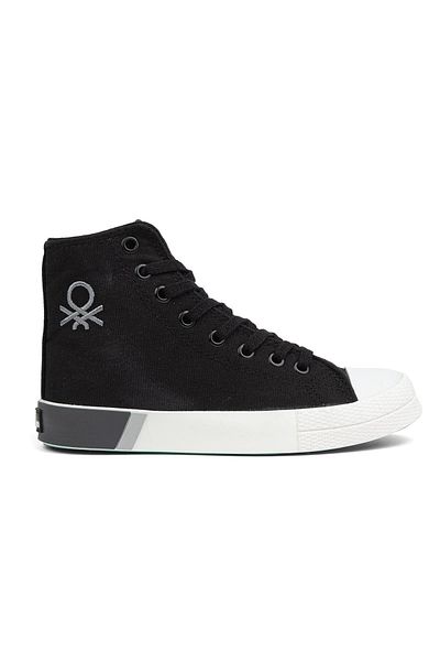 Benetton ® |   Bn-70015 - 3374 Black White - Pantofi sport pentru femei