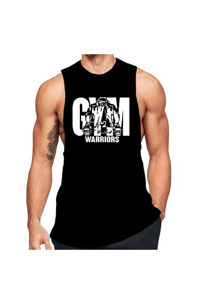 Black İstanbul Gym Warriors Zero Arm Fitness Singlet