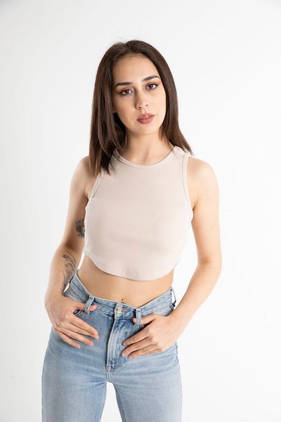 Mood Lab Women's Camisole Hollow Out Fitted Crop Top Tank Top