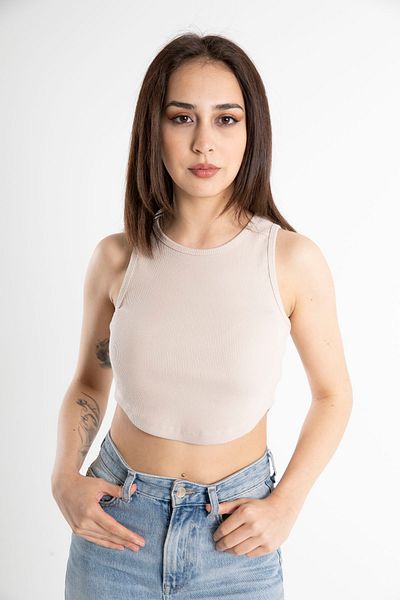 Mood Lab Women's Camisole Hollow Out Fitted Crop Top Tank Top