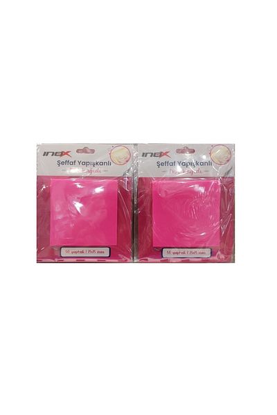 inox Transparent Pink Note Paper - Adhesive, 75X75, 09667--24 Pieces
