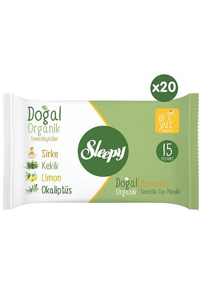 Sleepy Natural Organic Cotton Pocket Handkerchief 300 Sheets 20x15