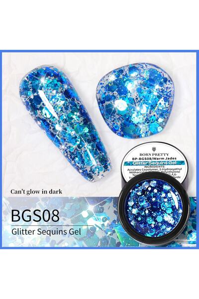 Born Pretty Karanlıkta Parlayan Simli Pullu Jel