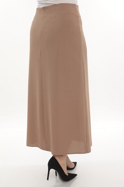 SORALLİNE Women's Bell Skirt 778 Etamine Pattern Summer Chickpea Color