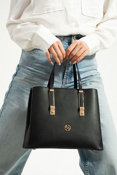 By Hakan Sn 1324 Women's Handbag Shoulder Bag Handbag 3 Compartments Black