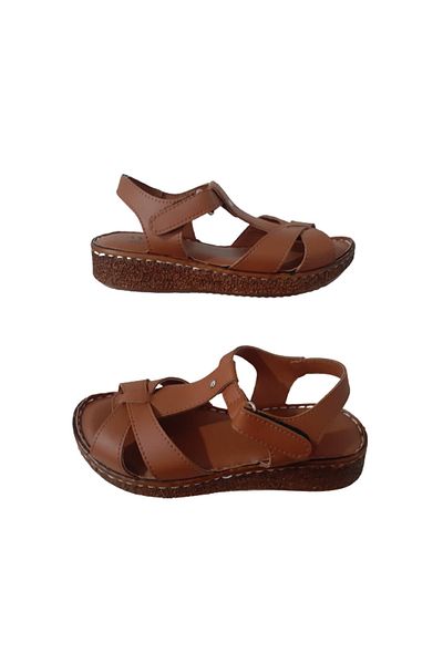 Ayzen Tan-velcro Soft Sole Daily Walking Sandals