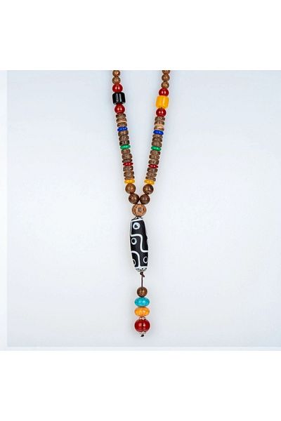 PİRAMİGO Nine Eyes Tibetan String Necklace