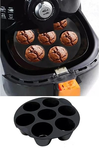 AKCAKESE 7 Compartment Airfryer Silicone Muffin Cake Baking Mold - Air Fryer Accessory