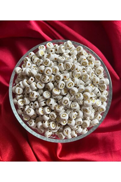 Aslan Online 50 гр. Смесени златни мъниста с букви, мъниста за бижута с букви...