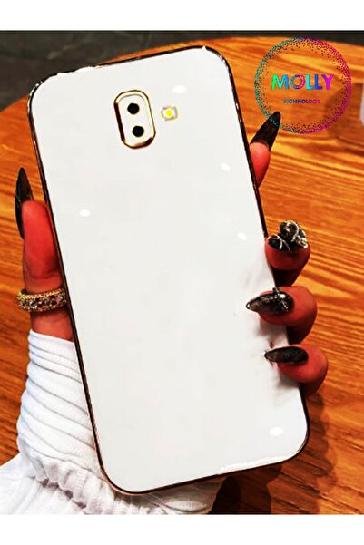 Molly Technology Samsung Galaxy J6 Plus Için Inci Beyazı Kenarları Gold Detay...