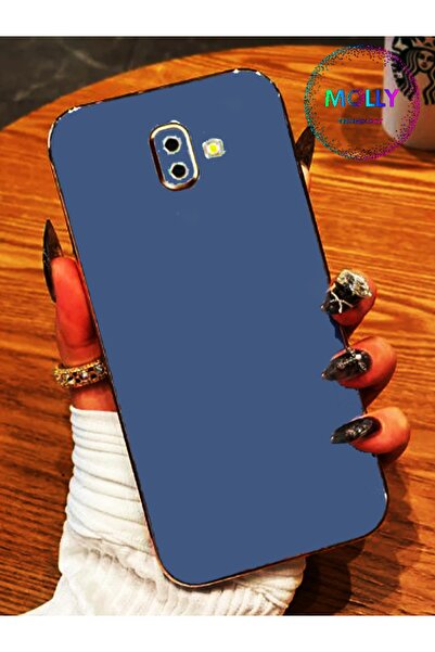 Molly Technology Samsung Galaxy J6 Plus Için Petrol Mavisi Kenarları Gold Detaylı Lüks Silikon Kılıf (Uyumlu)