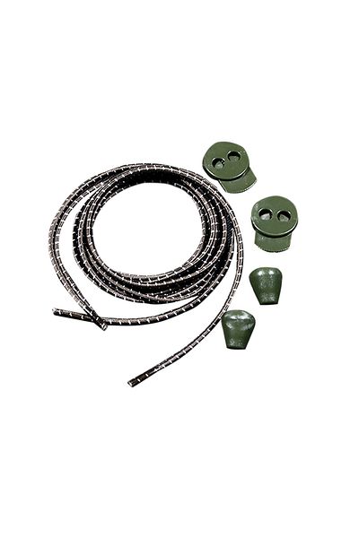 Dopar Lucky Khaki Smart Locking Shoelaces Elastic Dotted Laces 100 cm