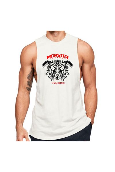 Black İstanbul Monster Gym King Zero Sleeve Fitness Athlete