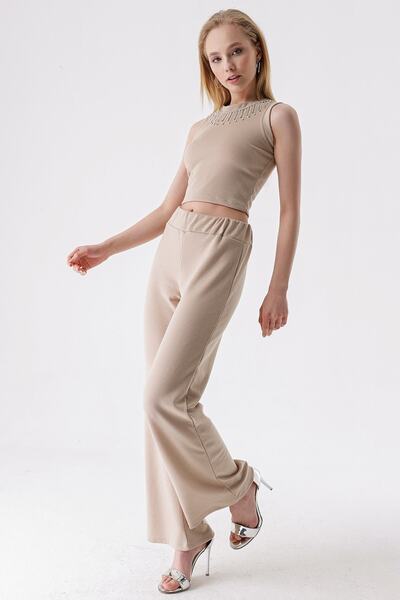 HAKKE Collar Stoned Athlete Trousers Set