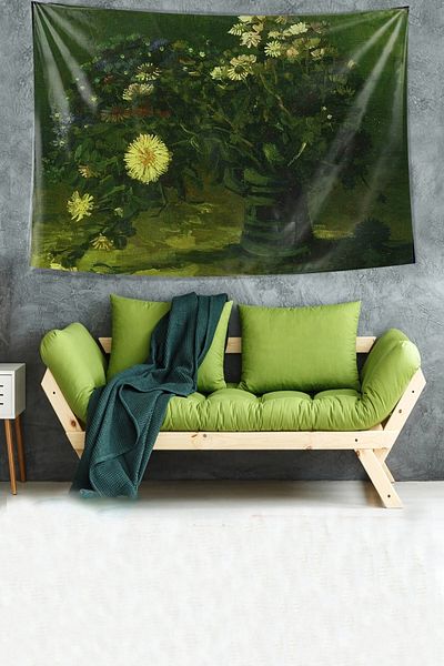 on the clouds Yellow Daisies in a Vase Stain Resistant Fabric Wall Cloth Wall Tapestry Tapestry