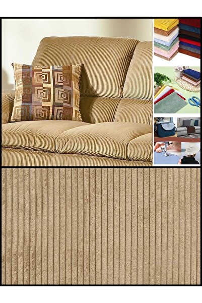 B'Dekor Fitilli Kadife Döşemelik Kumaş-deve Tüyü/camel