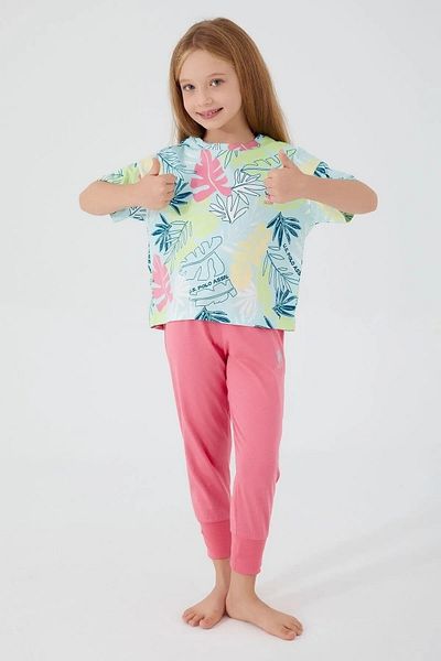 U.S. Polo Assn. Set pijama cu maneca scurta pentru fetita Oxy-1414