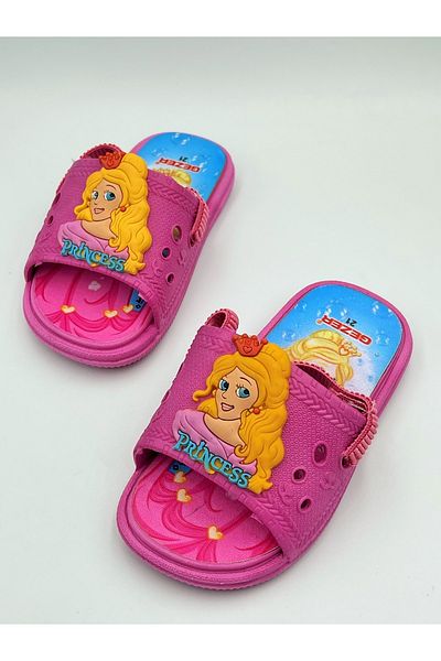 GEZER Elastic Princess Patterned Girl's Sandals Slippers (Can Prefer 1 Size Larger)