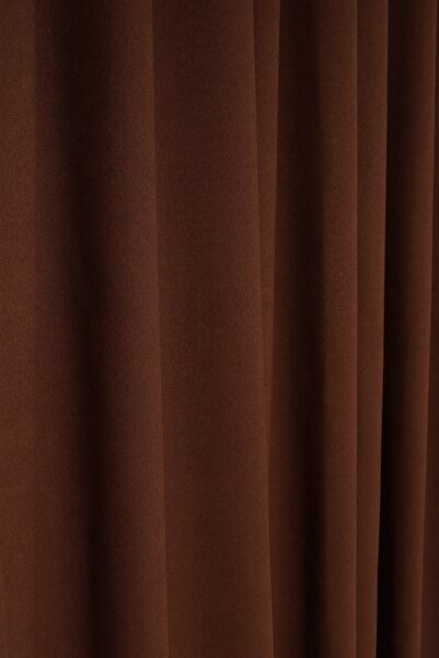 perhal perde ve halı Single Wing Brown Color Island 1-2 Sparse Pleat Background Curtain