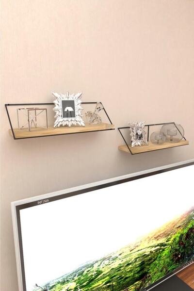 MSAĞWOODS Ikili Duvar Tipi Ahşap Raf Düzenleyici Organizer Ev Hediyesi Ofis Balkon Mutfak Banyo