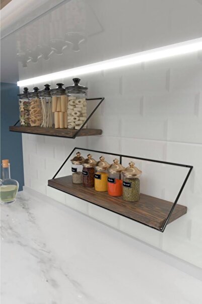 MSAĞWOODS Ikili Duvar Tipi Ahşap Raf Düzenleyici Organizer Ev Hediyesi Ofis Balkon Mutfak Banyo