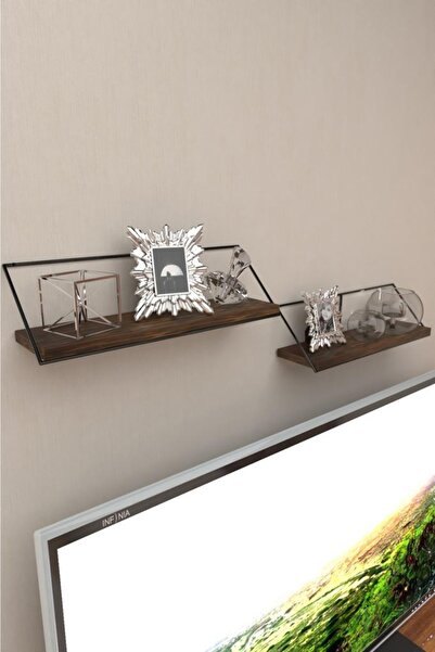 MSAĞWOODS Ikili Duvar Tipi Ahşap Raf Düzenleyici Organizer Ev Hediyesi Ofis Balkon Mutfak Banyo