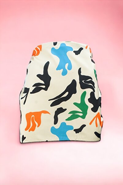 pistore Κρεμ Pop-art μοτίβο κοντό σατέν Pareo που δεν δείχνει εσωτερικά Γυναικείο φόρεμα παραλίας Νέα σεζόν