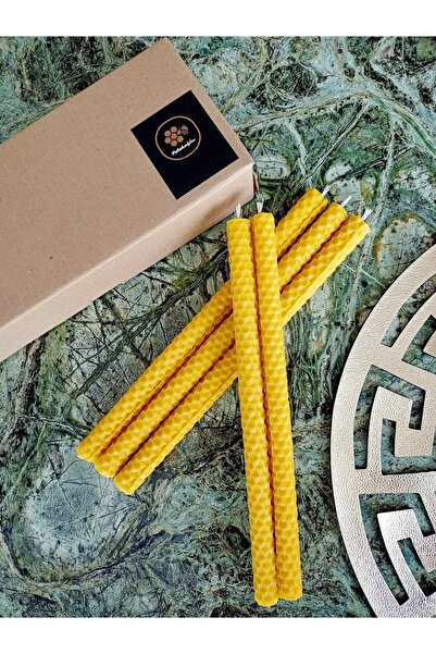 Petekoğlu (5 Adet) Dilek Mumu Doğal Petek Balmumu Mum 21cm