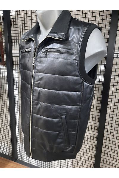 ArdaStilDeri Leather Inflatable Knitwear Vest