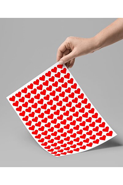Hafsa Ticaret Autocolant inimă 200 bucăți roșu strălucitor