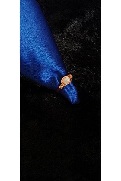 AGAFYA Inci Taşlı Vintage Bronz Tel Yüzük